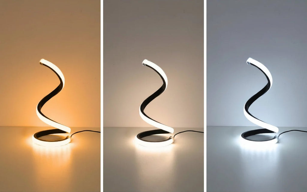 Spiralna lampa biurkowa LED USB z regulacją jasności i 3 barwami światła - SideDesk