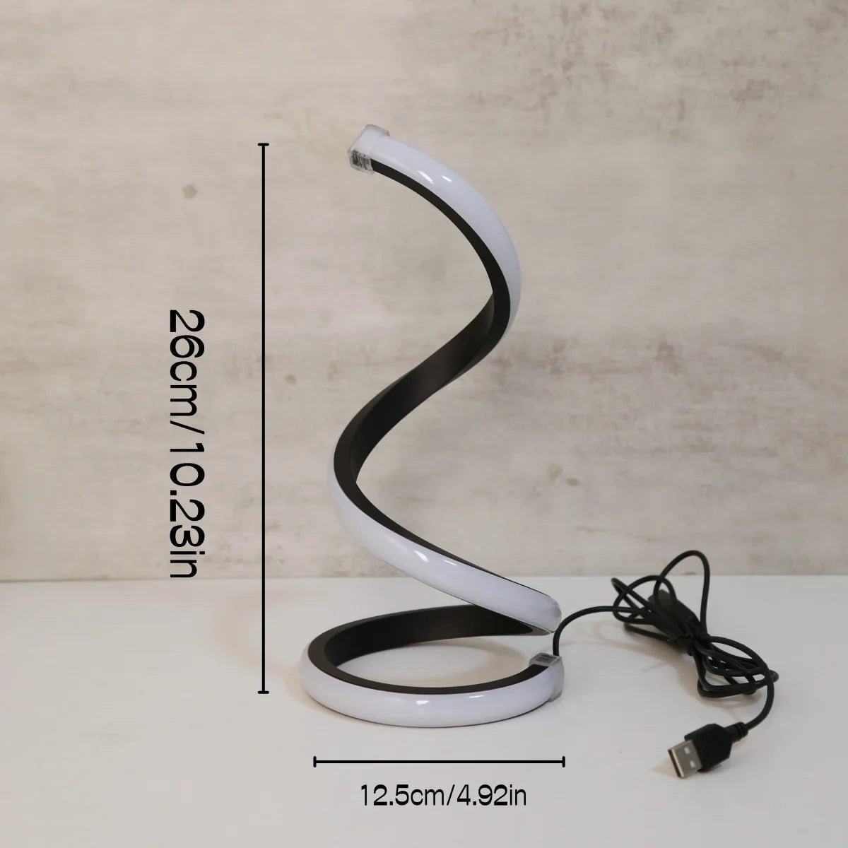 Spiralna lampa biurkowa LED USB z regulacją jasności i 3 barwami światła - SideDesk