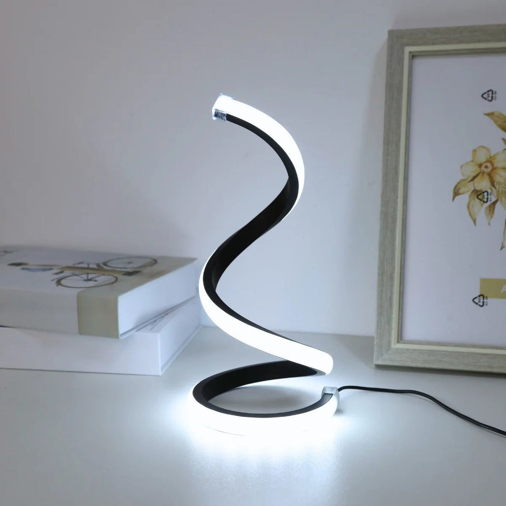 Spiralna lampa biurkowa LED USB z regulacją jasności i 3 barwami światła - SideDesk